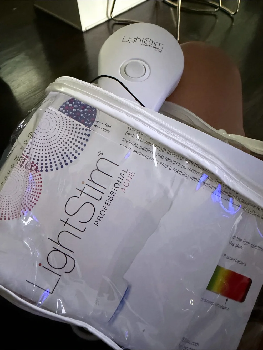 LightStim for Wrinkles LED Handheld Device - White with Pink Light